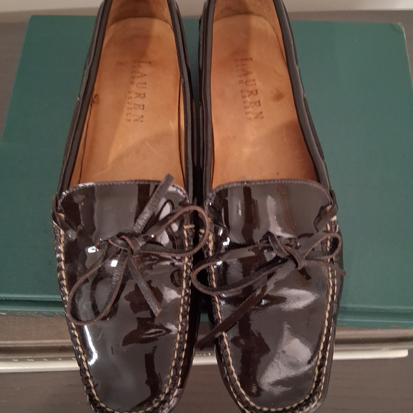 Lauren Ralph Lauren Shoes - Lauren Women's Brown Patent Leather Loafers Tassel Size 7B